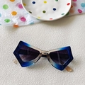 Blue gradient butterfly cat-eye sunglasses for women with dark lenses and stylish frame - Blue