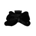 Elegant black velvet butterfly hair claw clip for women's hairstyle enhancement - Black Velvet Bow Claw Clip / Black