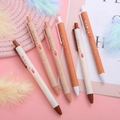 Set of 6 retractable gel pens with vintage poetry design in earth tones and retro finish - Acrostic Poem