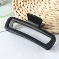 Matte black rectangular leopard hollow hair claw clip for elegant hair styling - Matte Black