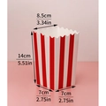 Klassischer rot-weiß gestreifter Popcorn-Eimer aus Papier, Maße 14x8,5x7 cm - Mittel (8.5x7x14cm)