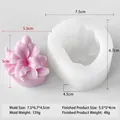 Flower silicone mold and pink floral candle with detailed size measurements - Floral Style (H-0690)