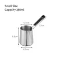 Piccola caffettiera turca da 380 ml in acciaio inossidabile lucido con manico lungo nero - 350ml