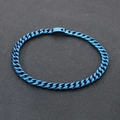 Mens 15mm electroplated bright blue cuban chain necklace with secure clasp closure - Blue