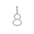 Minimalist silver number 8 pendant in polished stainless steel for DIY jewelry making - Number 8 / Silver