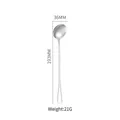 Polished 304 stainless steel long handle mixing spoon measuring 193mm in length - 410 Stainless Steel Round Ice Spoon (19.3cm)