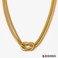 Collana a catena a serpente dorata con design a nodo unico in acciaio inossidabile elegante - Collana Oro (KDD903)