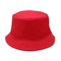 Detail of red cotton bucket hat showing reinforced brim stitching and fabric texture - M (56-58cm) / Red