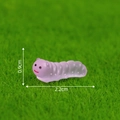 Miniature purple luminous caterpillar figurine for DIY succulent moss landscaping 2.2cm - Small / Purple