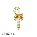 Christmas candy cane foil balloon headband with gold and white stripes, 23x57cm size - Christmas Bow Candy Cane Stick Gold
