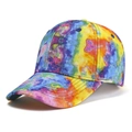 Colorful tie-dye gradient baseball cap with curved brim and adjustable canvas crown - One Size / Multicolor