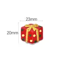 Miniature red Christmas gift box resin flatback with gold bow and dots for DIY crafts - Christmas Gift Box