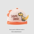 Beige and orange baby baseball cap featuring a yellow cartoon dinosaur and 3D spikes - 45-48cm / Beige Tail Dinosaur