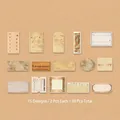 Set van 30 vintage ticket en label stickers van retro kraftpapier voor scrapbooking - Halftoon