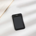 Minimalist black plastic card holder with transparent window for student ID and photo - Black Vertical (No Accessories)