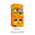 Orange crayon box foil balloon with colorful cartoon faces for back to school, 41x64cm - Colorful Crayon Box Shape
