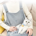 Tablier de transport gris en peluche avec poche kangourou pour porter les chats au calme - Style de base / Gris