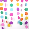Rainbow circle paper garland banner for birthday party decoration in colorful finish - 4 Meters / Rainbow Circles