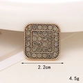 Macro shot of 2.2cm vintage square golden buckle with gray rhinestones for shoes - D1721 Full Rhinestone Square