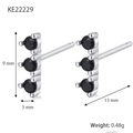 Minimalist S925 silver stud earrings with three vertical black zircons for women - 925 Silver / Silver Black