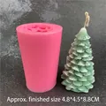 Pink silicone mold for Christmas tree candle making with 4.8x4.5x8.8 cm finished size - Large 3D Christmas Tree Mold