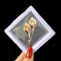 Calla lily brooch in gold finish with champagne pearls and crystals in a white gift box - Calla Lily Style (XZ025)