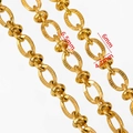 Goldene Gliederkette aus Edelstahl für DIY-Schmuck mit 6,5 mm Breitenangabe - Nr. 03 / 6mm Breite / Gold