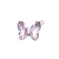 Pink crystal butterfly pendant with silver plating for DIY jewelry making - Pink