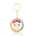 Golden enamel color wheel keychain featuring triadic and complementary color charts - Color Wheel Combination 1 Keychain