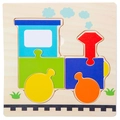 Colorful wooden train puzzle toy for toddlers focused on shape and color recognition - Train