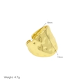 Detail view of gold hammered texture ring showing dimensions 19mm and weight 4.7g - Adjustable Open / Hammered Texture Style (DR240542-C)
