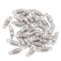 Silver textured cylinder screw clasp for DIY jewelry making necklaces and bracelets - White K-2#