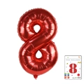 Red 40 inch metallic foil balloon number 8 for birthday and anniversary party decor - 40-inch Red 8-piece Cardboard Box