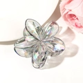 Iridescent translucent flower hair claw clip in a 4cm candy color petal design - 8cm / Iridescent Grey