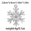 Pendentif flocon de neige en acier inoxydable 304 argenté, design évidé, 2,8x3,4cm - Flocon de Neige d'Argent