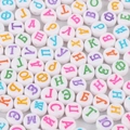 DIY colorful Russian alphabet beads 4x7mm white acrylic flat round beads for bracelets - 4x7mm (100 Pcs/Pack) / White & Colorful Russian Letters