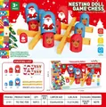 Weihnachtliches Schachtelpuppen Tic-Tac-Toe Spielset mit Weihnachtsmann-Spielfiguren - Weihnachts-Schachtelmodell