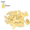 Oval gold stainless steel heart star tag pendant 15x6mm for jewelry making - Gold Color Oval 6x15mm