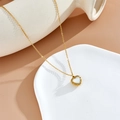 Elegant gold heart pendant necklace with iridescent mother of pearl on ceramic tray - Heart White Shell (H619)