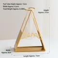 Nordic gold triangular metal vase with glass tube and love lettering 21cm height - Desktop Triangular Hydroponic Vase - Gold