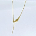 Collier chaîne O ajustable plaqué or 18 carats avec perle coulissante et détail - boîte chaîne / Bracelet 20cm / Jaune d'Or