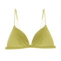 French ribbed triangle bralette in lime green with thin adjustable straps - L (Fit 80ABC) / Lemon Yellow