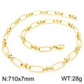 Collana a catena in acciaio inossidabile dorato 710x7mm per stile hip hop - Oro 710x7mm(KN228495-Z)