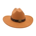 Cappello da cowboy classico in feltro di lana cammello con fibbia a stella in metallo - Taglia unica / Cammello