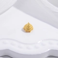 Macro shot of gold S925 sterling silver crown cap with beadwork and hanging loops - Gold Crown Tassel Cap