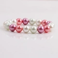 Minimalist shell pearl bracelet set in pink, purple, white, and light green tones - Pink/Purple/White/Light Green