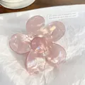 Sweet pink iridescent flower hair claw clip with pearlescent finish for women - Flower 6.5cm / Iridescent Purple