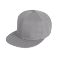 Cappellino da baseball grigio a tesa piatta con struttura a sei pannelli e texture fine - Adulto (55-60cm) / Grigio