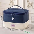 Draagbare oxford stoffen medische opbergtas in navy en crème met grote capaciteit - Extra groot / Blauw