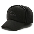 Berretto da baseball invernale grigio scuro con paraorecchie e logo ricamato - Grigio